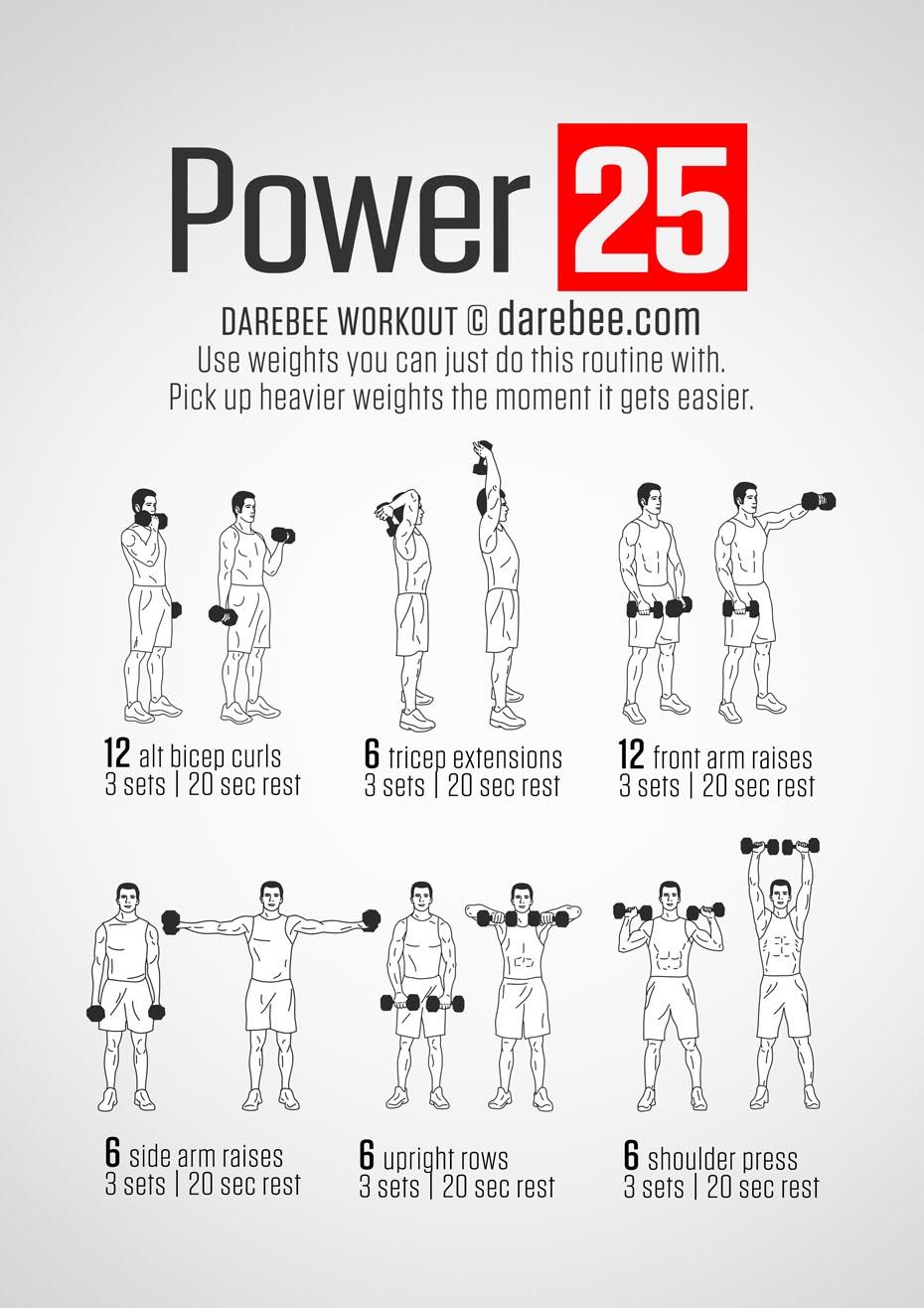 printable arm workouts with dumbbells